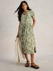 White Stuff Green Leah Jersey Dress - Image 1 of 6