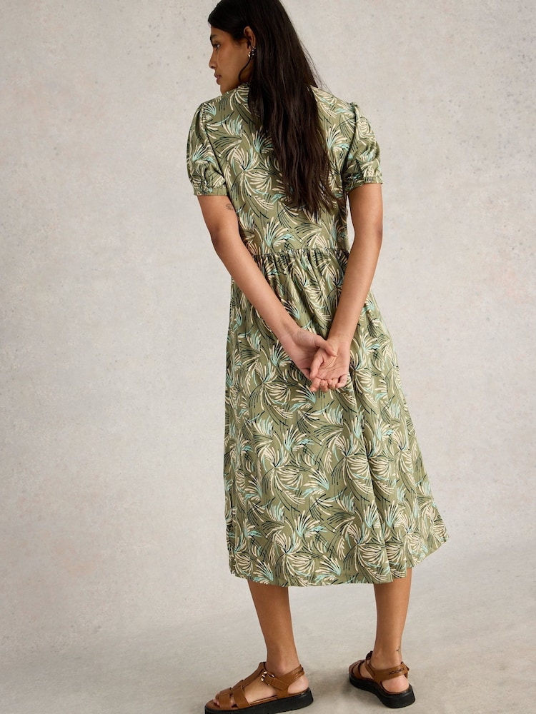White Stuff Green Leah Jersey Dress - Image 2 of 6