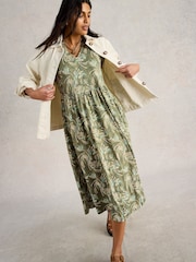 White Stuff Green Leah Jersey Dress - Image 4 of 6