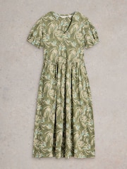 White Stuff Green Leah Jersey Dress - Image 5 of 6