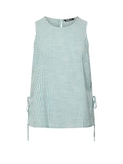 Yours Curve Green Tie Side Striped Vest - Image 5 of 5
