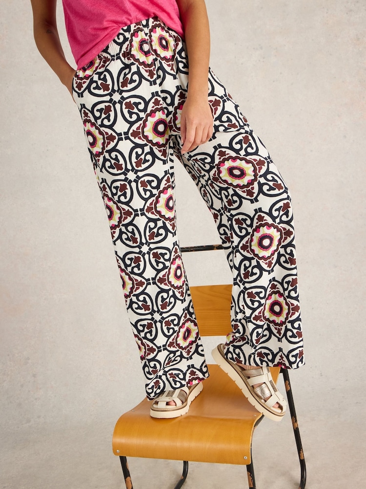 White Stuff White Lucy Linen Blend Trousers - Image 1 of 6