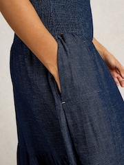 White Stuff Blue 100% Organic Cotton Phoebe Maxi Skirt - Image 4 of 6