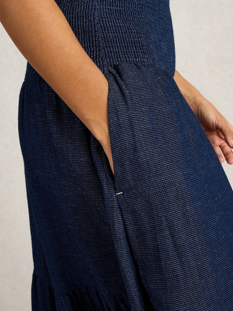 White Stuff Blue 100% Organic Cotton Phoebe Maxi Skirt - Image 4 of 6