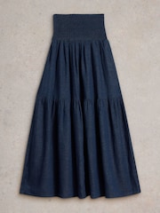 White Stuff Blue 100% Organic Cotton Phoebe Maxi Skirt - Image 5 of 6