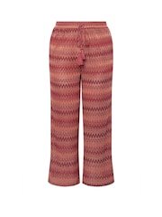 Yours Curve Orange Zig Zag Wide Leg Trousers - Image 6 of 6