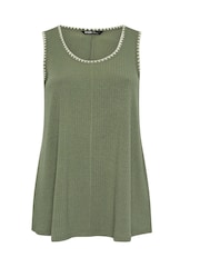Yours Curve Green Whipstitch Swing Vest - Image 5 of 5