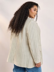 Yours Curve Natural Tailored Stripe Blazer - Image 4 of 6