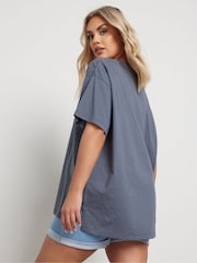 Yours Curve Grey Western Boho 100% Cotton T-Shirt - Image 3 of 5