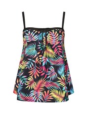 Yours Curve Black Super Tropical A-Line Tankini - Image 6 of 7