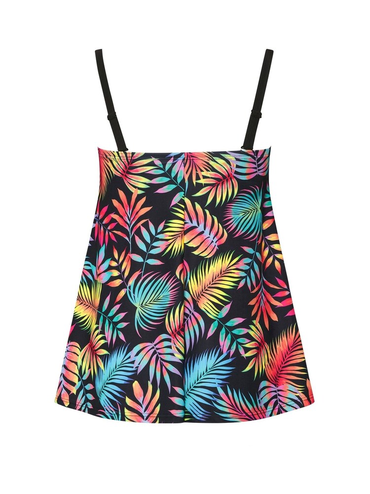 Yours Curve Black Super Tropical A-Line Tankini - Image 7 of 7