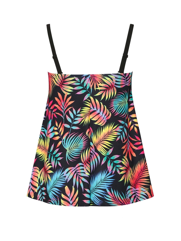 Yours Curve Black Super Tropical A-Line Tankini - Image 7 of 7 Yours Curve Black Super Tropical A-Line Tankini - Image 7 of 7