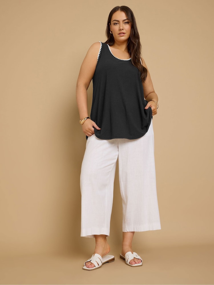 Yours Curve Black Whipstitch Swing Vest - Image 2 of 5