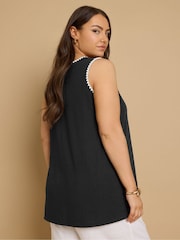 Yours Curve Black Whipstitch Swing Vest - Image 3 of 5