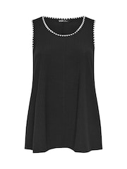 Yours Curve Black Whipstitch Swing Vest - Image 5 of 5