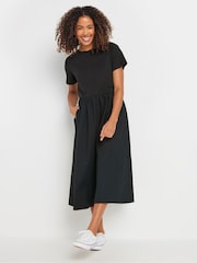 M&Co Black Short Sleeve Midi Dress - Image 1 of 5