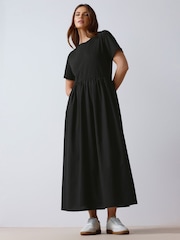 M&Co Black Short Sleeve Midi Dress - Image 3 of 5