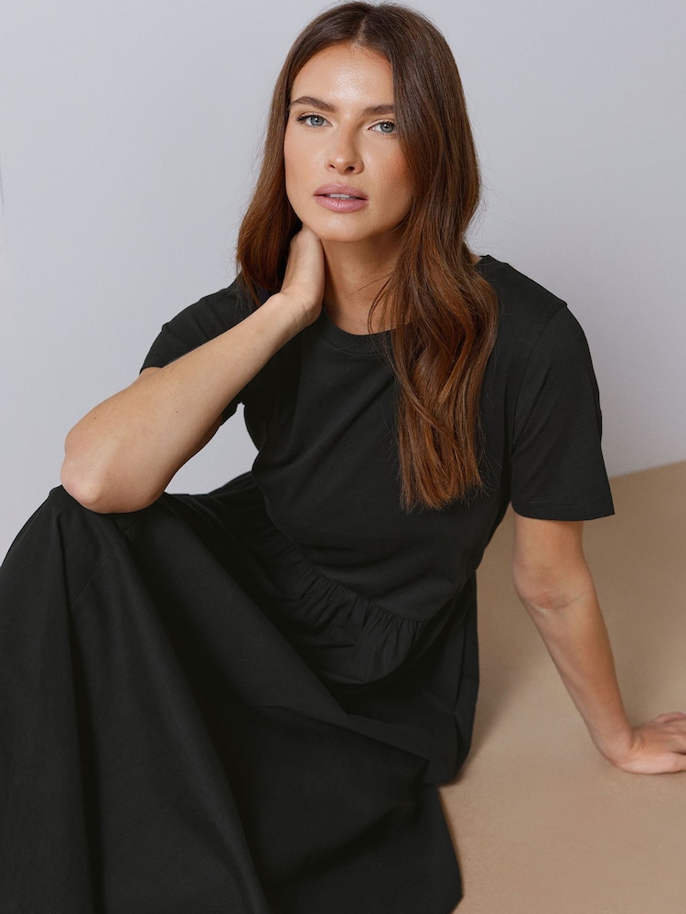 M&Co Black Short Sleeve Midi Dress - Image 5 of 5