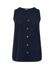 Yours Curve Blue Waistcoat - Image 5 of 5