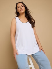 Yours Curve White Whipstitch Swing Vest - Image 1 of 5