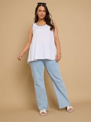 Yours Curve White Whipstitch Swing Vest - Image 2 of 5