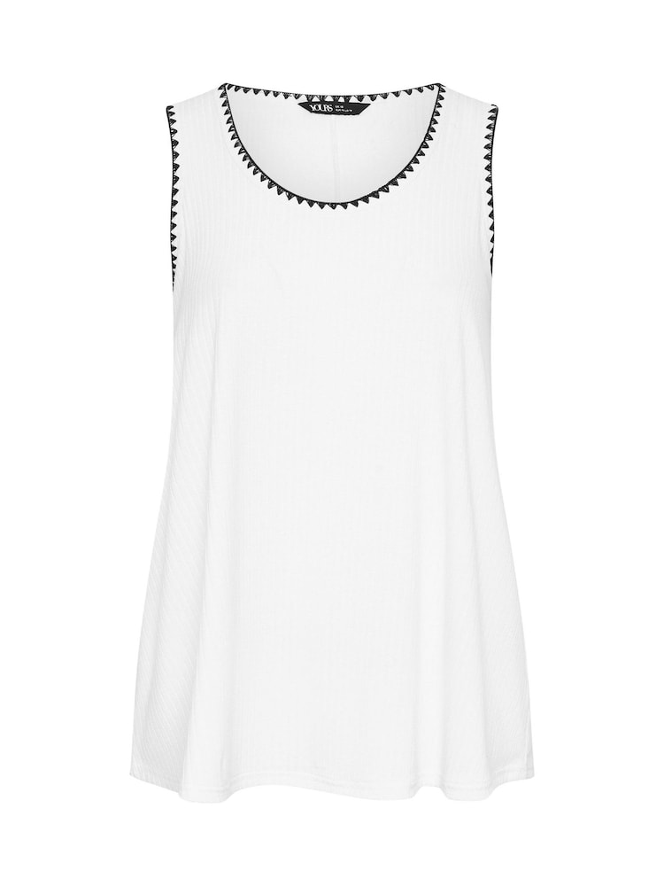 Yours Curve White Whipstitch Swing Vest - Image 5 of 5