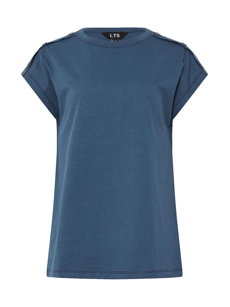 Azul - Long Tall Sally Shoulder Button 100% Cotton T-Shirt - Imagen 5 de 5 Azul - Long Tall Sally Shoulder Button 100% Cotton T-Shirt - Imagen 5 de 5