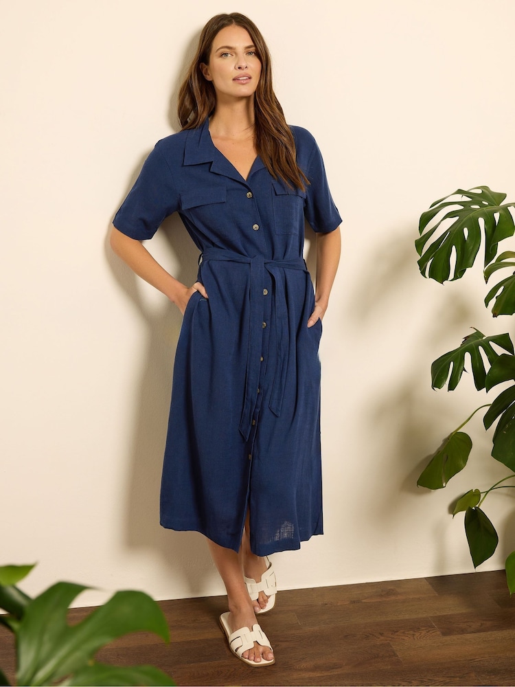 M&Co Light Blue Shirt Dress - Image 1 of 5