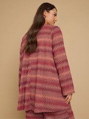 Yours Curve Orange Tie Neck Tunic - Image 2 of 5