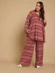 Yours Curve Orange Tie Neck Tunic - Image 3 of 5