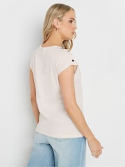 Long Tall Sally Natural Shoulder Button 100% Cotton T-Shirt - Image 3 of 5