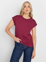Long Tall Sally Red Shoulder Button 100% Cotton T-Shirt - Image 1 of 5