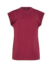 Long Tall Sally Red Shoulder Button 100% Cotton T-Shirt - Image 5 of 5