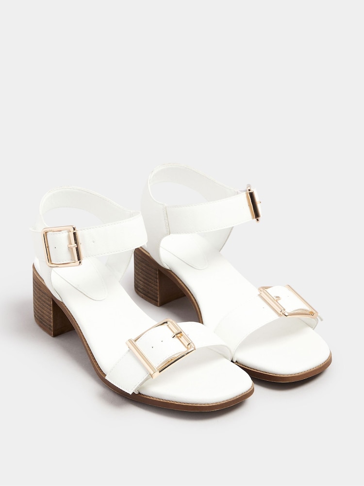 Yours Curve Chalk White Wide Fit Wide Fit Flatform Gem Sandals - Image 1 of 4