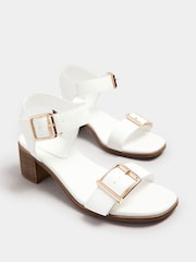 Yours Curve Chalk White Wide Fit Wide Fit Flatform Gem Sandals - Image 3 of 4