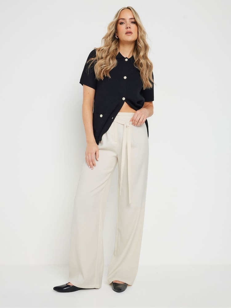 Long Tall Sally Natural Tie Waist Trousers - Image 1 of 6