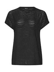 Yours Curve Black Textured T-Shirt - Image 5 of 5