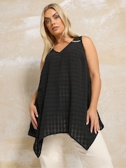 Yours Curve Black V-Neck T-Shirt - Image 3 of 5