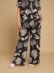 Yours Curve Brown Textured Co-Ord Trousers - Image 2 of 6