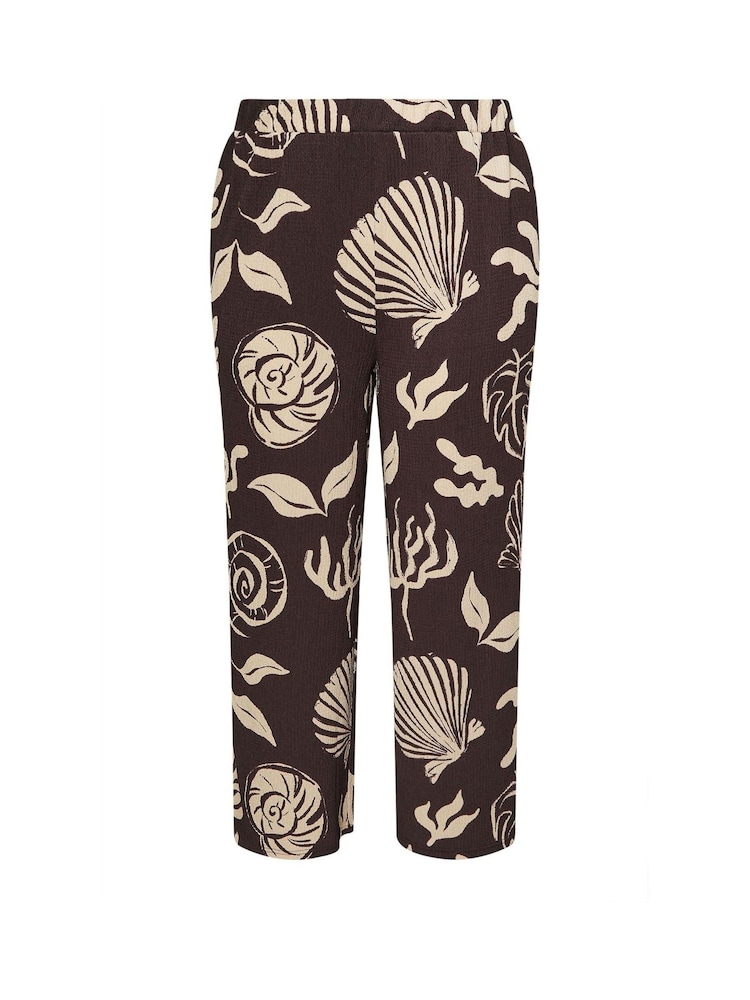 Yours Curve Brown Textured Co-Ord Trousers - Image 6 of 6