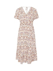 Yours Curve Brown Wrap Grown On Dress - Image 5 of 5