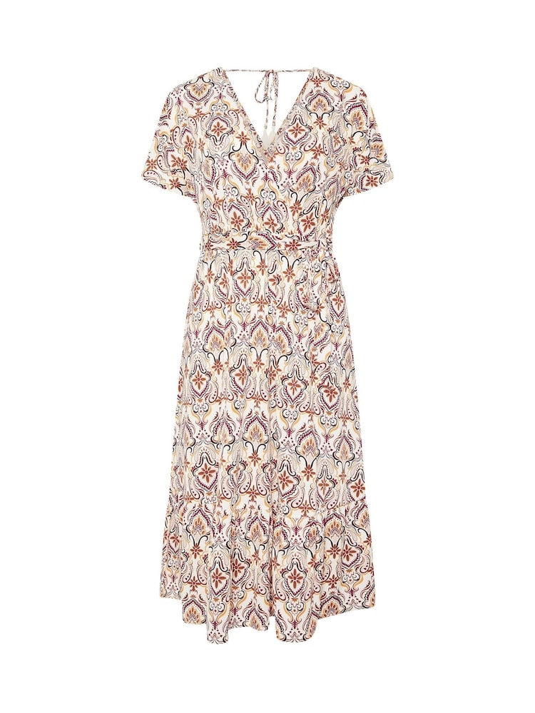 Yours Curve Brown Wrap Grown On Dress - Image 5 of 5