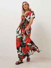Yours Curve Charcoal Black Wrap Maxi Dress - Image 2 of 6
