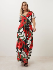 Yours Curve Charcoal Black Wrap Maxi Dress - Image 3 of 6