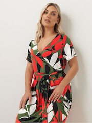 Yours Curve Charcoal Black Wrap Maxi Dress - Image 5 of 6