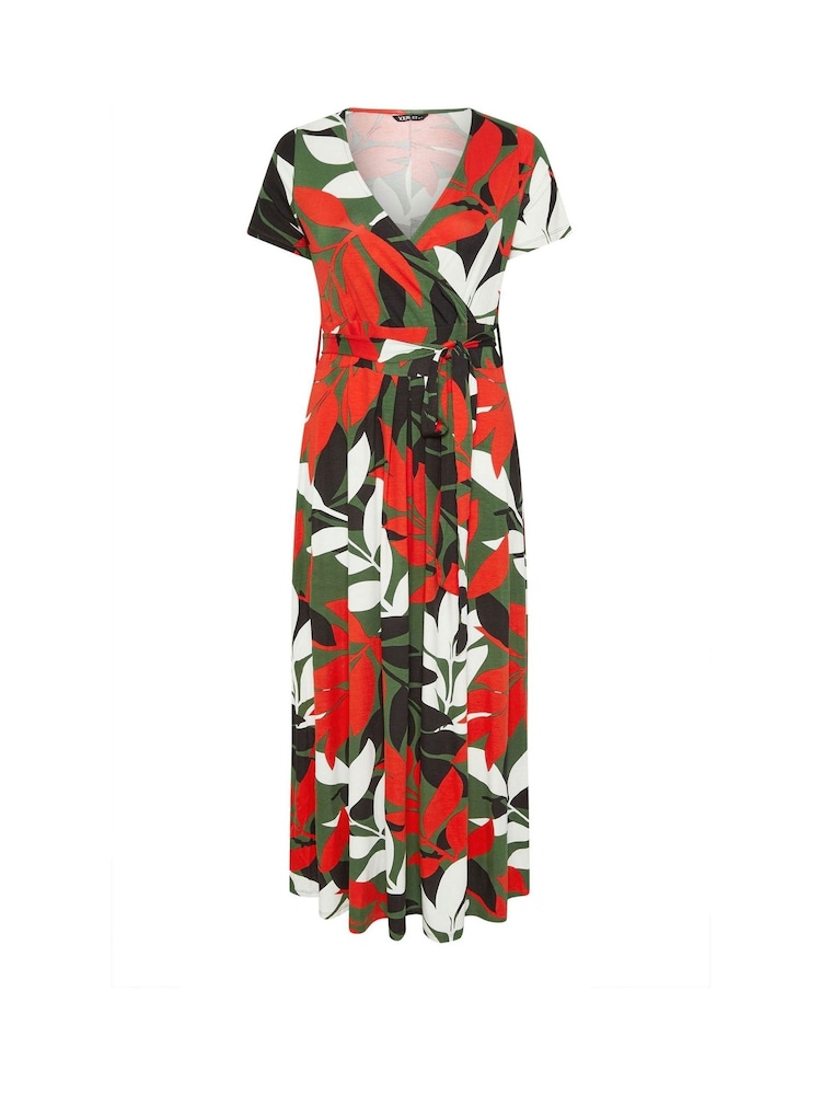 Yours Curve Charcoal Black Wrap Maxi Dress - Image 6 of 6