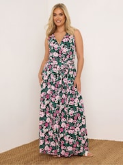 Yours Curve Black Wrap Maxi Dress - Image 3 of 5
