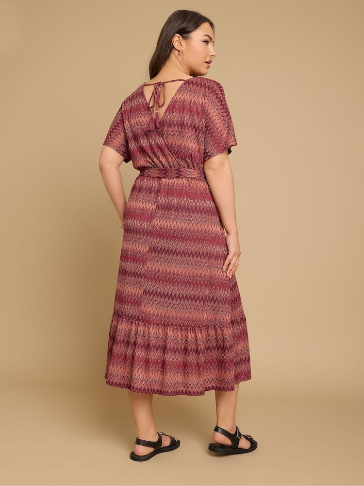 Yours Curve Orange Wrap Front Beach Dress - Image 3 of 6