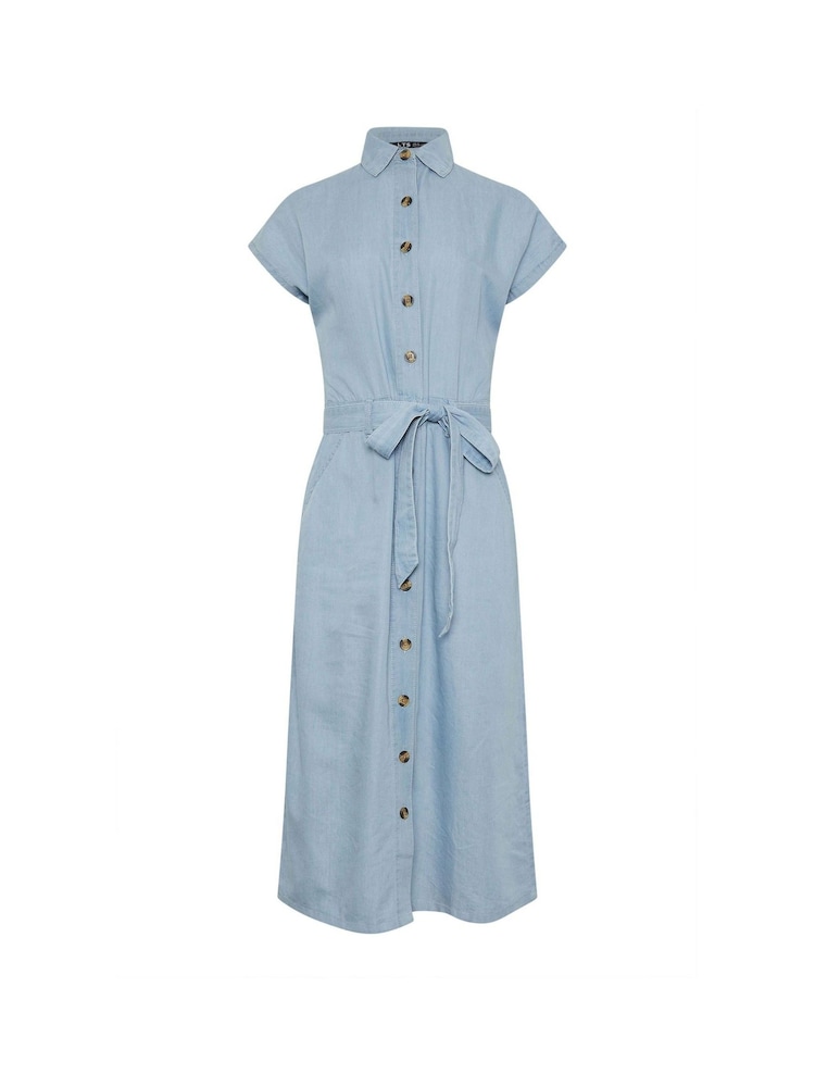 Long Tall Sally Blue Tie Denim Midi Dress - Image 5 of 5