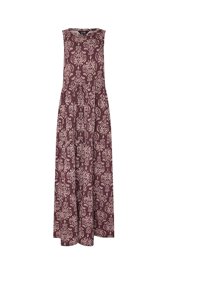 Long Tall Sally Purple Sleeveless Tiered 100% Cotton Maxi Dress - Image 5 of 5 Long Tall Sally Purple Sleeveless Tiered 100% Cotton Maxi Dress - Image 5 of 5